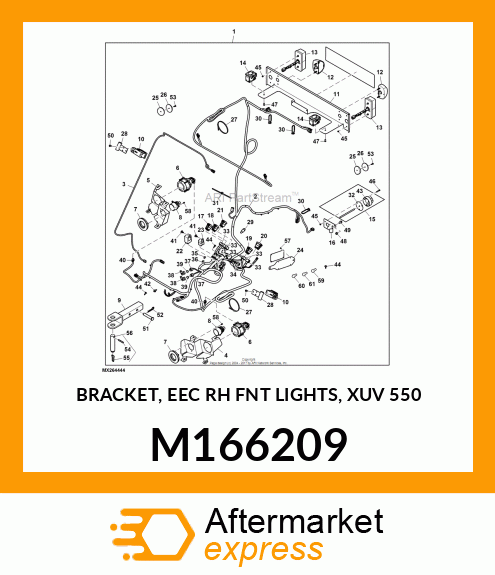 BRACKET, EEC RH FNT LIGHTS, XUV 550 M166209