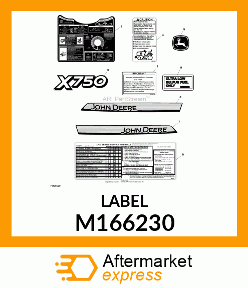 LABEL, SIDE STRIPE X7 M166230