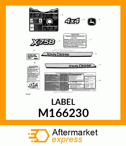 LABEL, SIDE STRIPE X7 M166230