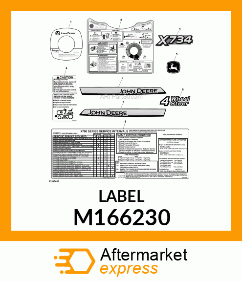 LABEL, SIDE STRIPE X7 M166230