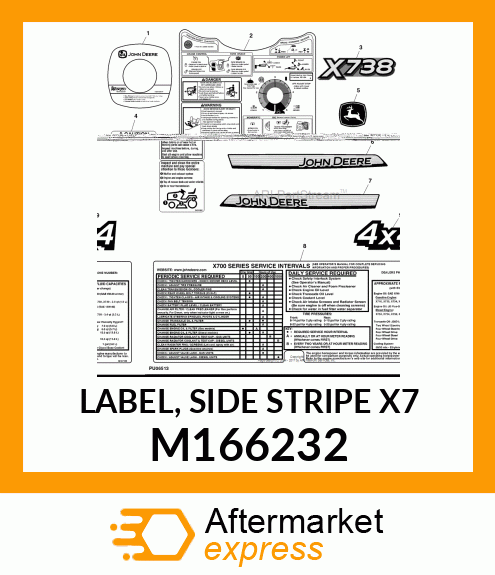 LABEL, SIDE STRIPE X7 M166232