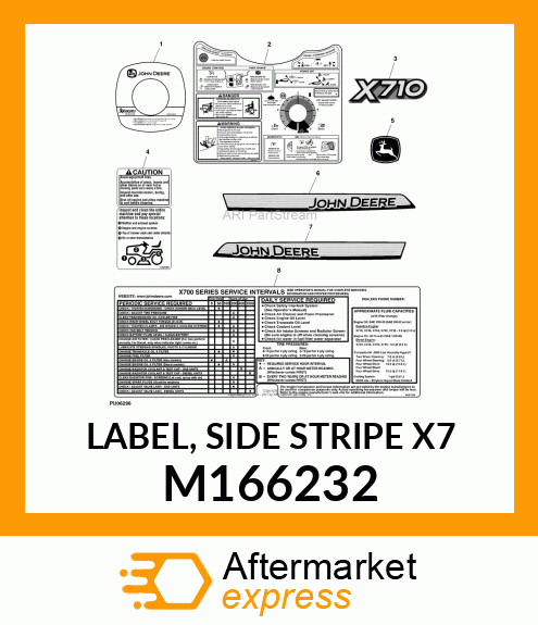 LABEL, SIDE STRIPE X7 M166232