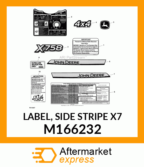 LABEL, SIDE STRIPE X7 M166232