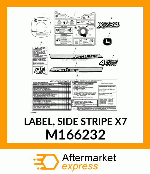 LABEL, SIDE STRIPE X7 M166232