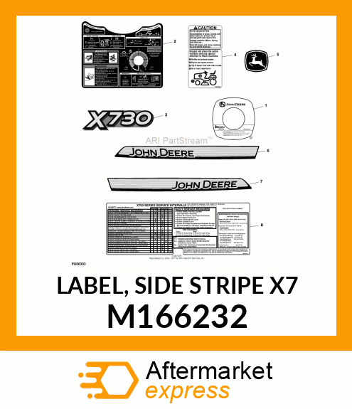 LABEL, SIDE STRIPE X7 M166232