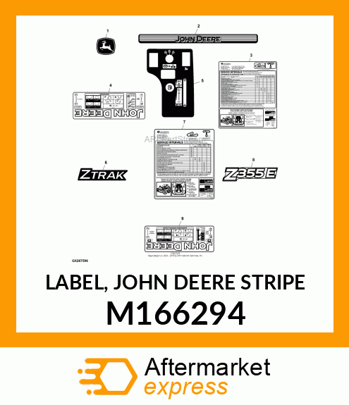 LABEL, JOHN DEERE STRIPE M166294