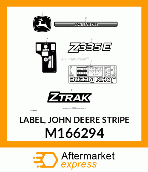 LABEL, JOHN DEERE STRIPE M166294