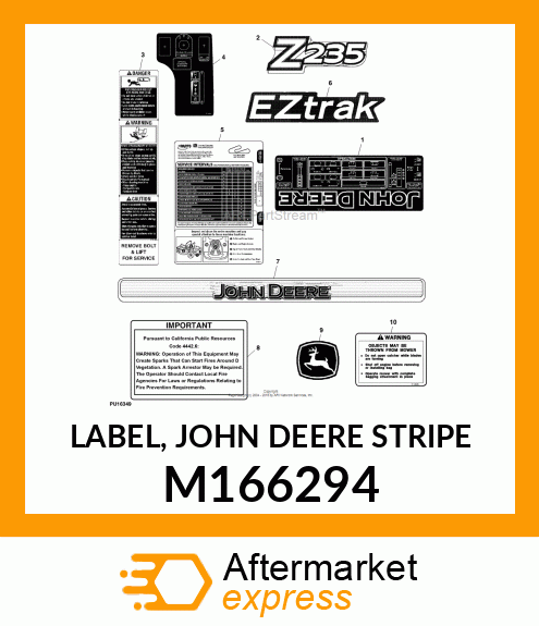 LABEL, JOHN DEERE STRIPE M166294