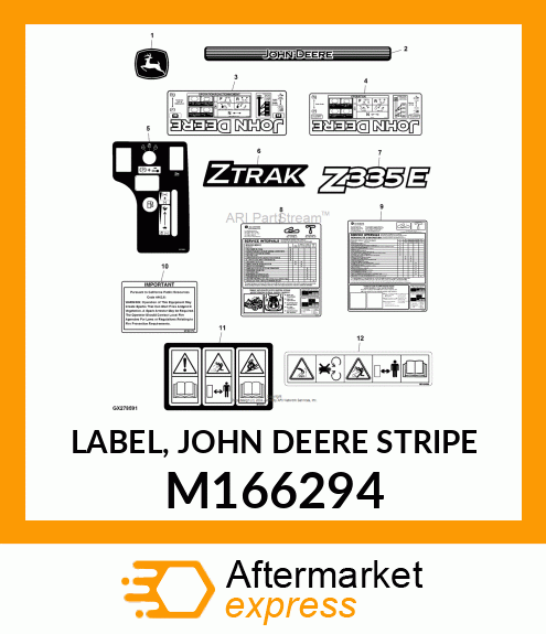 LABEL, JOHN DEERE STRIPE M166294