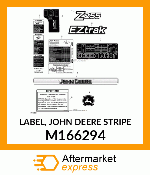 LABEL, JOHN DEERE STRIPE M166294