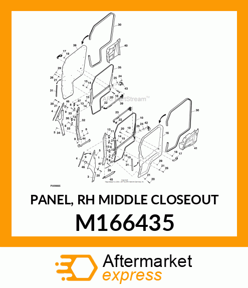 PANEL, RH MIDDLE CLOSEOUT M166435