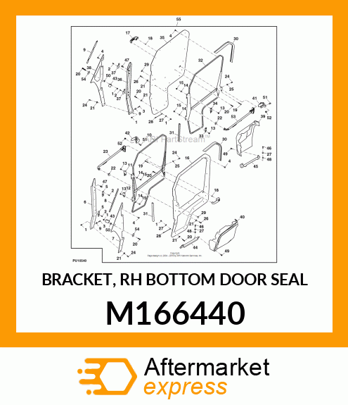 BRACKET, RH BOTTOM DOOR SEAL M166440