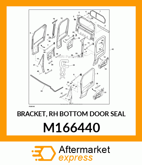 BRACKET, RH BOTTOM DOOR SEAL M166440