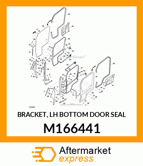 BRACKET, LH BOTTOM DOOR SEAL M166441