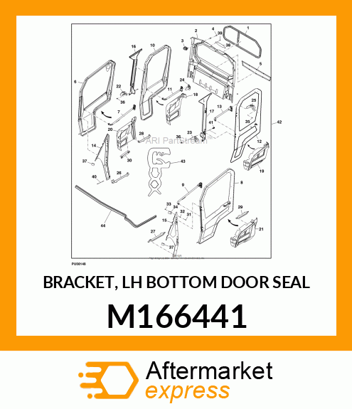 BRACKET, LH BOTTOM DOOR SEAL M166441