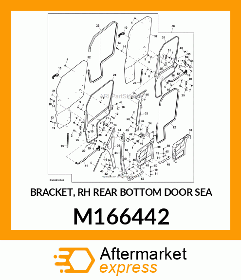 BRACKET, RH REAR BOTTOM DOOR SEA M166442