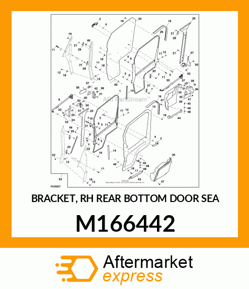 BRACKET, RH REAR BOTTOM DOOR SEA M166442