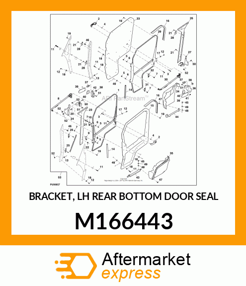 BRACKET, LH REAR BOTTOM DOOR SEAL M166443