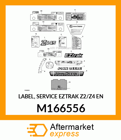 LABEL, SERVICE EZTRAK Z2/Z4 EN M166556