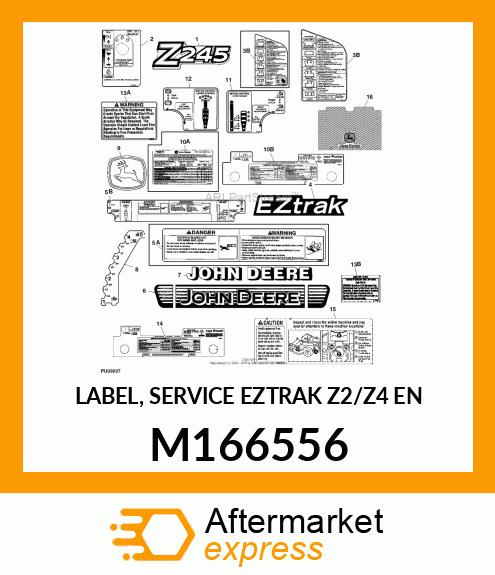 LABEL, SERVICE EZTRAK Z2/Z4 EN M166556