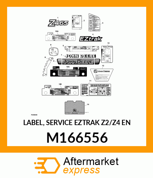 LABEL, SERVICE EZTRAK Z2/Z4 EN M166556