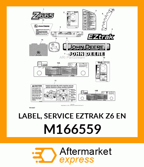 LABEL, SERVICE EZTRAK Z6 EN M166559