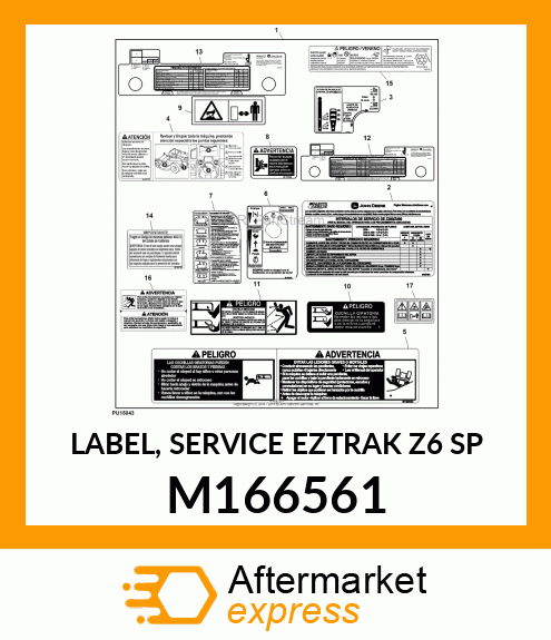 LABEL, SERVICE EZTRAK Z6 SP M166561