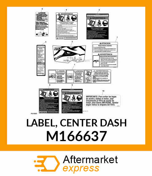 LABEL, CENTER DASH M166637