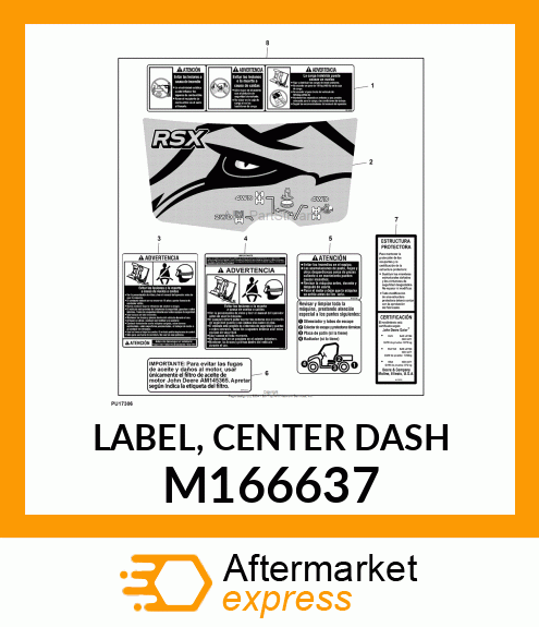 LABEL, CENTER DASH M166637