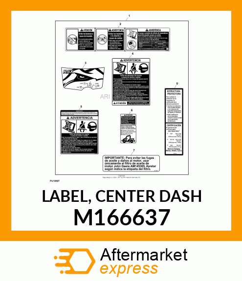 LABEL, CENTER DASH M166637