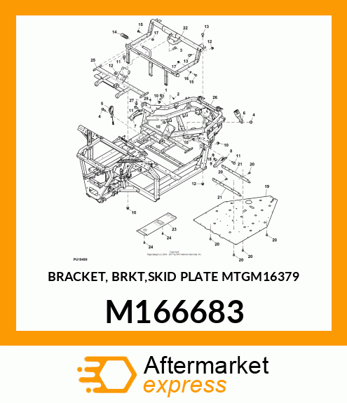 BRACKET, BRKT,SKID PLATE MTGM16379 M166683