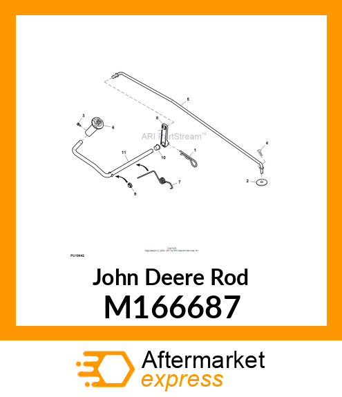 ROD, DIFF LOCK PEDAL M166687