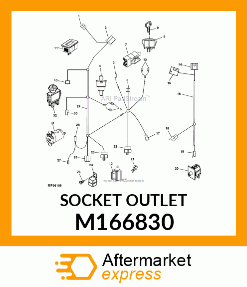 SOCKET OUTLET, OUTLET,12V W/COVER S M166830