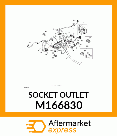 SOCKET OUTLET, OUTLET,12V W/COVER S M166830