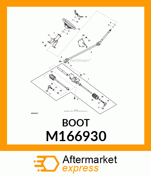 BOOT, STEERING RACK M166930