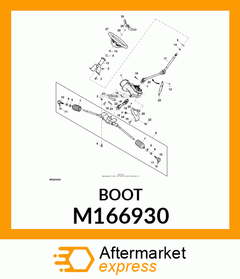 BOOT, STEERING RACK M166930