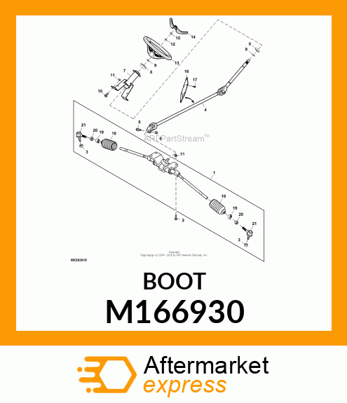 BOOT, STEERING RACK M166930