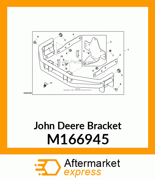 BRACKET, BUMPER FRONT (PAINTED) M166945