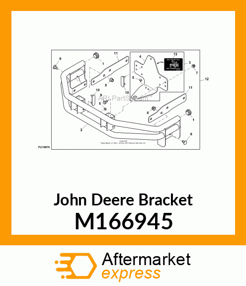 BRACKET, BUMPER FRONT (PAINTED) M166945