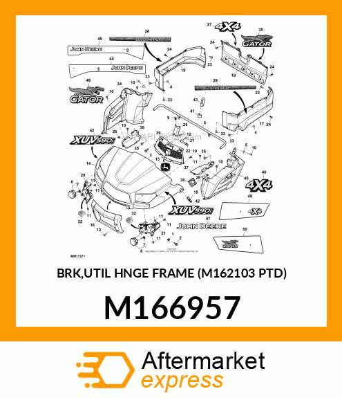 BRK,UTIL HNGE FRAME (M162103 PTD) M166957