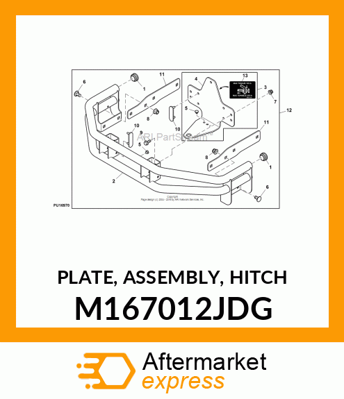 PLATE, ASSEMBLY, HITCH M167012JDG