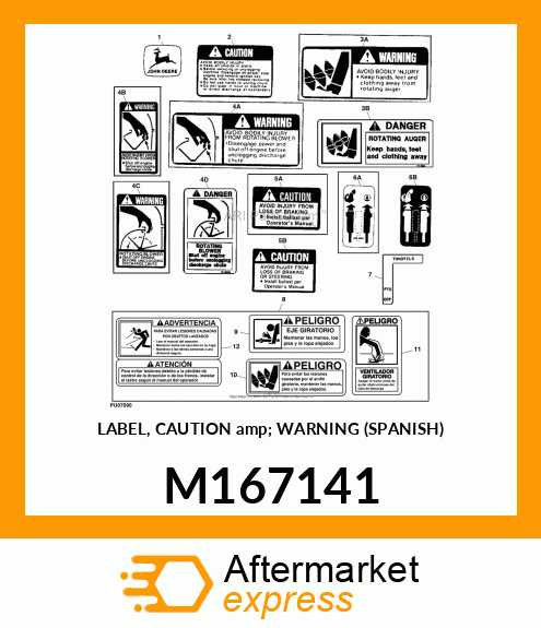 LABEL, CAUTION amp; WARNING (SPANISH) M167141