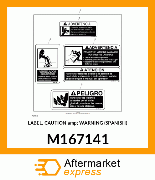 LABEL, CAUTION amp; WARNING (SPANISH) M167141