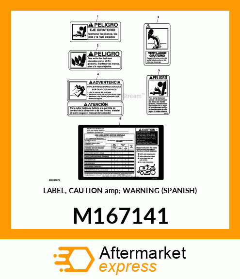 LABEL, CAUTION amp; WARNING (SPANISH) M167141