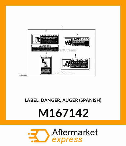 LABEL, DANGER, AUGER (SPANISH) M167142