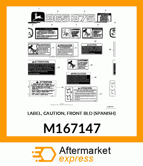 LABEL, CAUTION, FRONT BLD (SPANISH) M167147