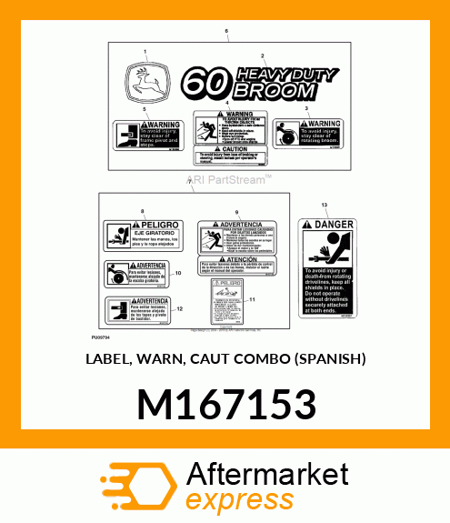 LABEL, WARN, CAUT COMBO (SPANISH) M167153