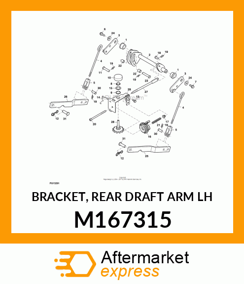 BRACKET, REAR DRAFT ARM LH M167315