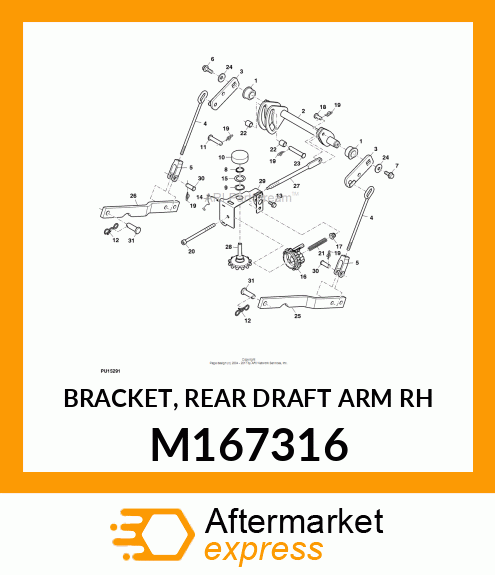 BRACKET, REAR DRAFT ARM RH M167316