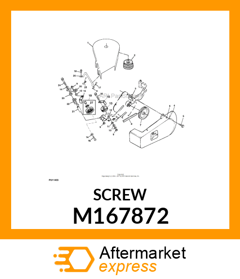 SCREW, M8 X 1.25 X 16 THREAD ROLLIN M167872